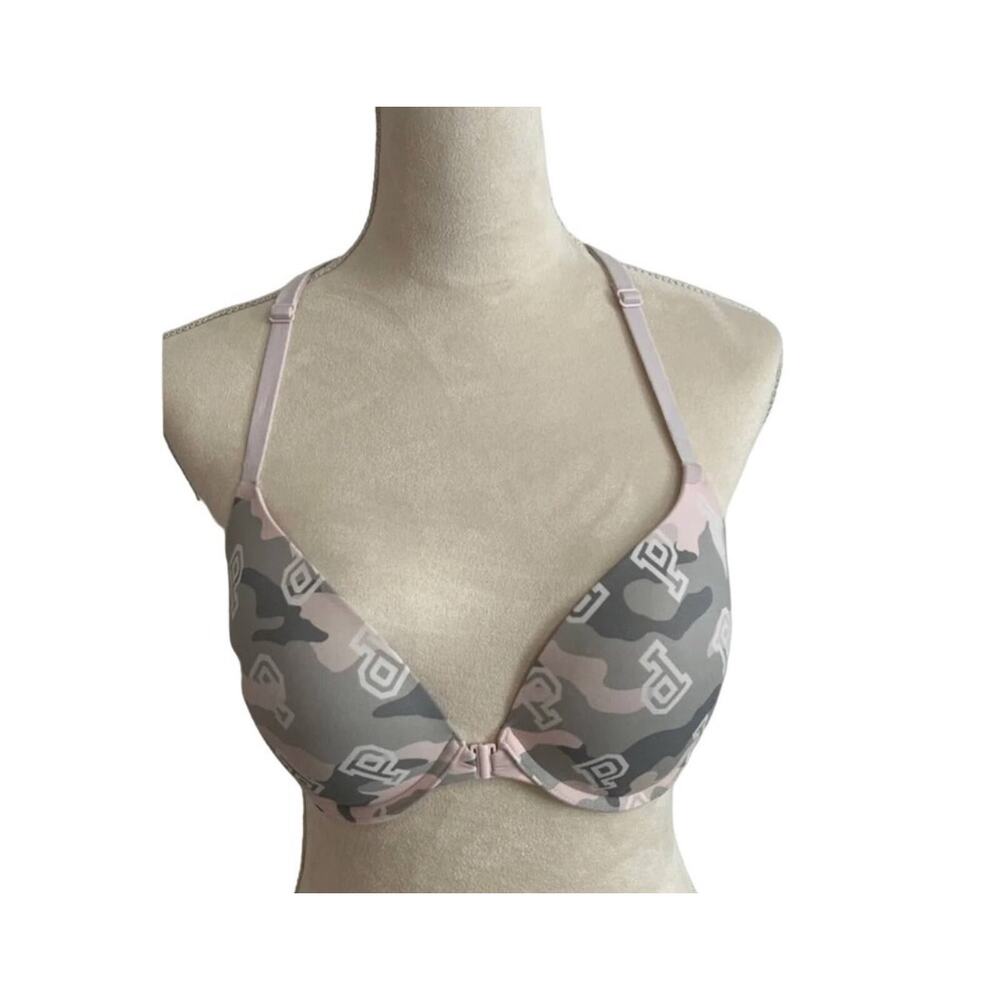 Victoria's Secret PINK Wear Everywhere Push Up Camo Strappy UW Bra‎ Size 32DD